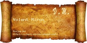 Volent Miron névjegykártya